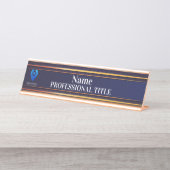  Gouden Naam Bord met Logo & Slogan 9 Bureau Naambordje (Voorkant)