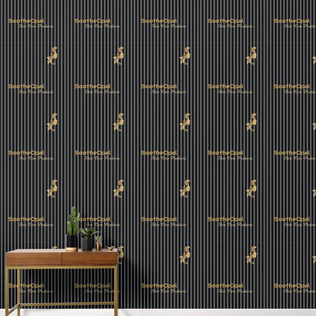Gouden naam en logo bewerkbaar behang (Hal)