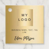 Gouden naam handtekening bedrijf logo hang label (Voorkant)