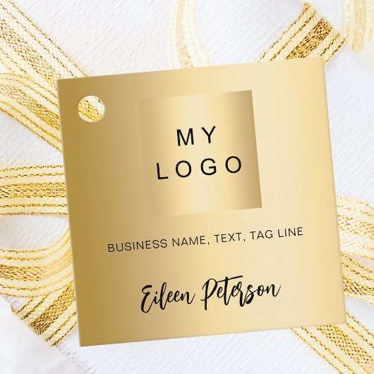 Gouden naam handtekening bedrijf logo hang label