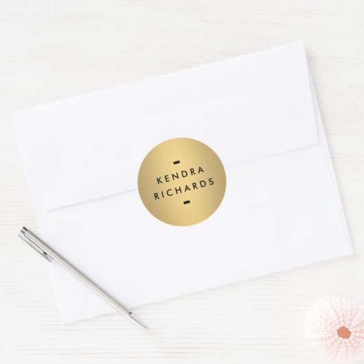 Gouden Naam Logo Sticker (Envelop)