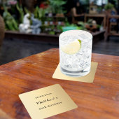 Gouden naam script verjaardag kartonnen onderzetters