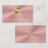 Gouden naamplaat, gepolijst roze, Wealth Advisor Visitekaartje (Voorkant / Achterkant)