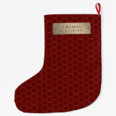 Gouden Naamplaat Honingraat Imker Grote Kerstsok (Achterkant)