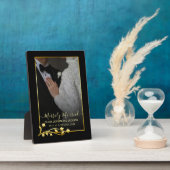 Gouden Nacht Sterren Frame Kerst Huwelijk Foto Fotoplaat (Zijkant)