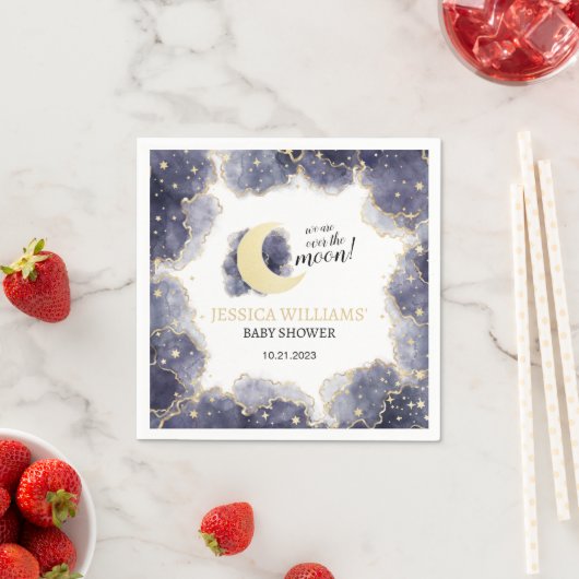 gouden nachtelijke maandoekjes baby shower servet (Insitu)