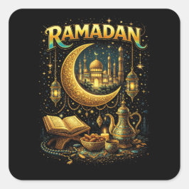 Gouden Nachten van Ramadan Vierkante Sticker