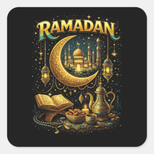 Gouden Nachten van Ramadan Vierkante Sticker