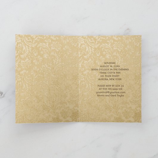 Gouden nam het Huwelijk A van het Damast (Binnen)