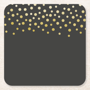Gouden namaak folieconfetti kartonnen onderzetters