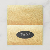 Gouden namaak glitter tafel zitnummers plaatskaartje (Buitenkant ongevouwen)