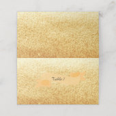 Gouden namaak glitter tafelnummer plaatskaartje (Buitenkant ongevouwen)