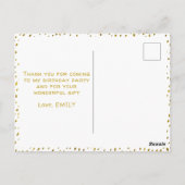 Gouden namaak glitters Verjaardagsmeisje Foto Beda Briefkaart (Achterkant)