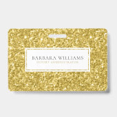 Gouden namaak glitters witte accent badge (Achterkant)
