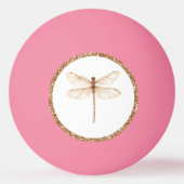 Gouden namaak glitters witte vlinder pingpongbal (Achterkant)