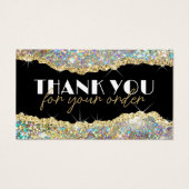 Gouden namaak iriserende glitters korting kaart (Voorkant)