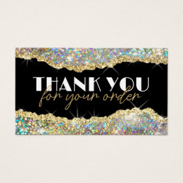 Gouden namaak iriserende glitters korting kaart