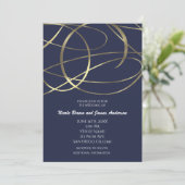 Gouden namaakfolie trouwkaarten in elke kleur kaart (Staand voorkant)