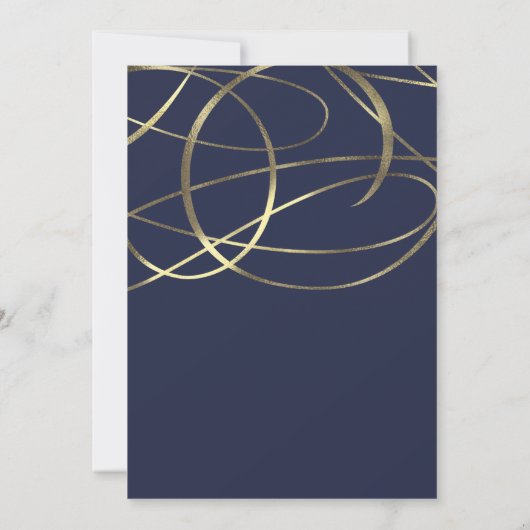 Gouden namaakfolie trouwkaarten in elke kleur kaart (Achterkant)