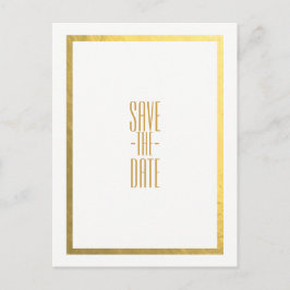 Gouden namaakfolie Witte Elegante Minimalistische Aankondigingskaart