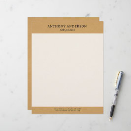 Gouden namaakleer textuurontwerp briefhoofd