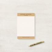 Gouden namaakleer textuurontwerp post-it® notes (Op bureau)