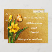 Gouden narcissen aankondigingskaart (Voorkant / Achterkant)