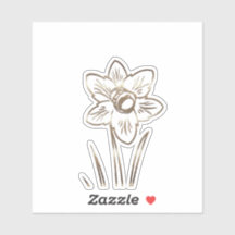 Gouden Narcissus Flower Sticker