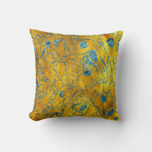 Gouden Natuur Glitter Sparkly Blue Ocean Abstract Kussen