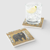 Gouden Natuur Keramische Tegel Stenen Onderzetter (Zijkant)