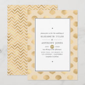 Gouden nautische bruiloft kaart (Voorkant / Achterkant)