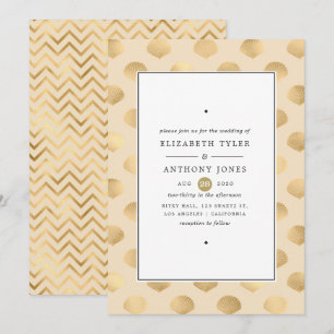 Gouden nautische bruiloft kaart