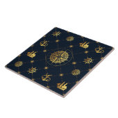 Gouden nautische keramische Tegel Tegeltje (Zijkant)