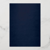 Gouden Navy Black Swirl Scroll Floral Quinceanera Folie Uitnodiging (Achterkant)