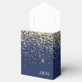 Gouden Navy Blauwe Meisjesachtige Glitter Glans Mo Bedankdoosjes (Geopend)