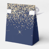 Gouden Navy Blauwe Meisjesachtige Glitter Glans Mo Bedankdoosjes (Achterkant)