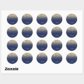 Gouden Navy Blauwe Meisjesachtige Glitter Glans Mo Ronde Sticker (Vel)
