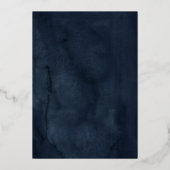 Gouden Navy Butterfly Flower Elegant Quinceanera Folie Uitnodiging (Achterkant)