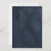 Gouden Navy Glitter Bloemschildering Bruiloft Kaart (Achterkant)