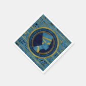 Gouden Nefertiti op blauwe marmeren steen Servet (Hoek)