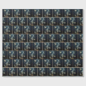 Gouden Neon Basletball Speler met Lichte Trails Cadeaupapier (Vlak)