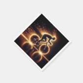 Gouden Neon fiets met lichte paden Servet (Hoek)