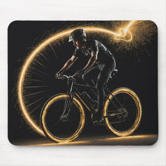 Gouden Neon Fietser Muismat (Voorkant)