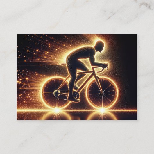 Gouden Neon Fietser Visitekaartje (Voorkant)
