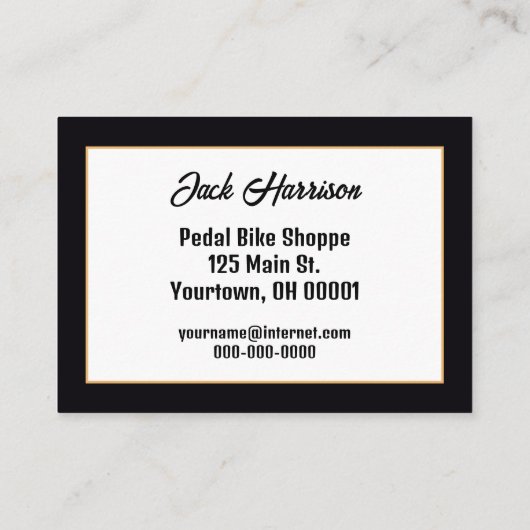 Gouden Neon Fietser Visitekaartje (Achterkant)