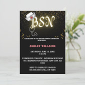 Gouden Neon Verpleegkunde Pinning ceremonie uitnod Kaart (Staand voorkant)