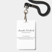 Gouden nep-metallic op zwarte Event Planner naam Badge (Achterkant met lanyard)
