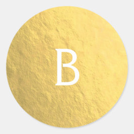 Gouden nepfolie Elegante moderne glamour monogram  Ronde Sticker