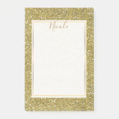 Gouden nepschitter glitter post-it® notes (Voorkant)