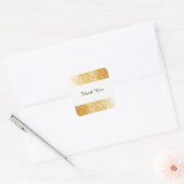 Gouden nepschitterende bedankje vierkante sticker (Envelop)